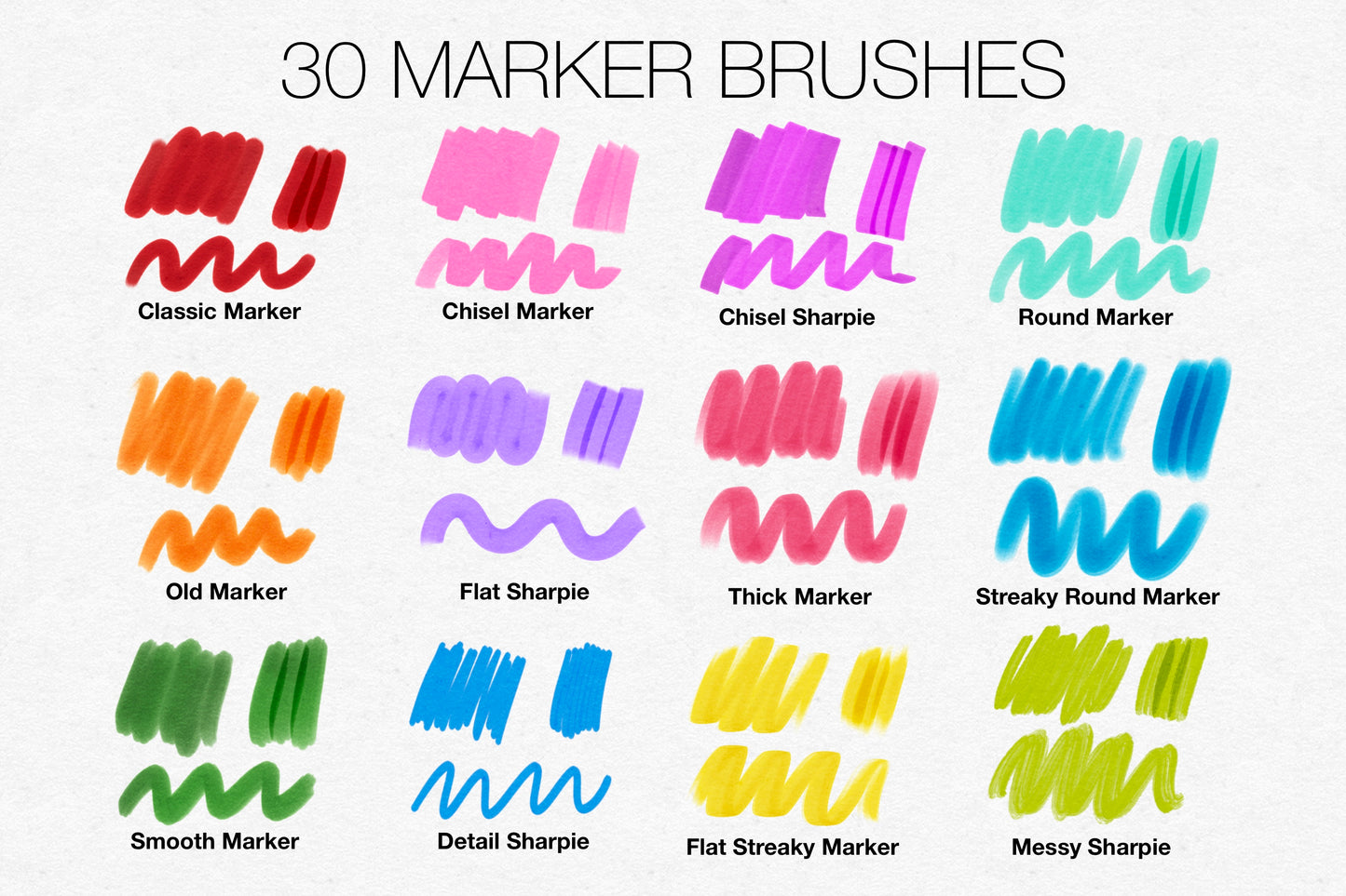 Primary Marker Brushes for Procreate