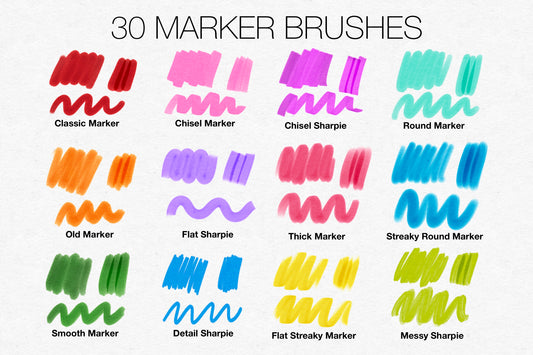 Primary Marker Brushes for Procreate
