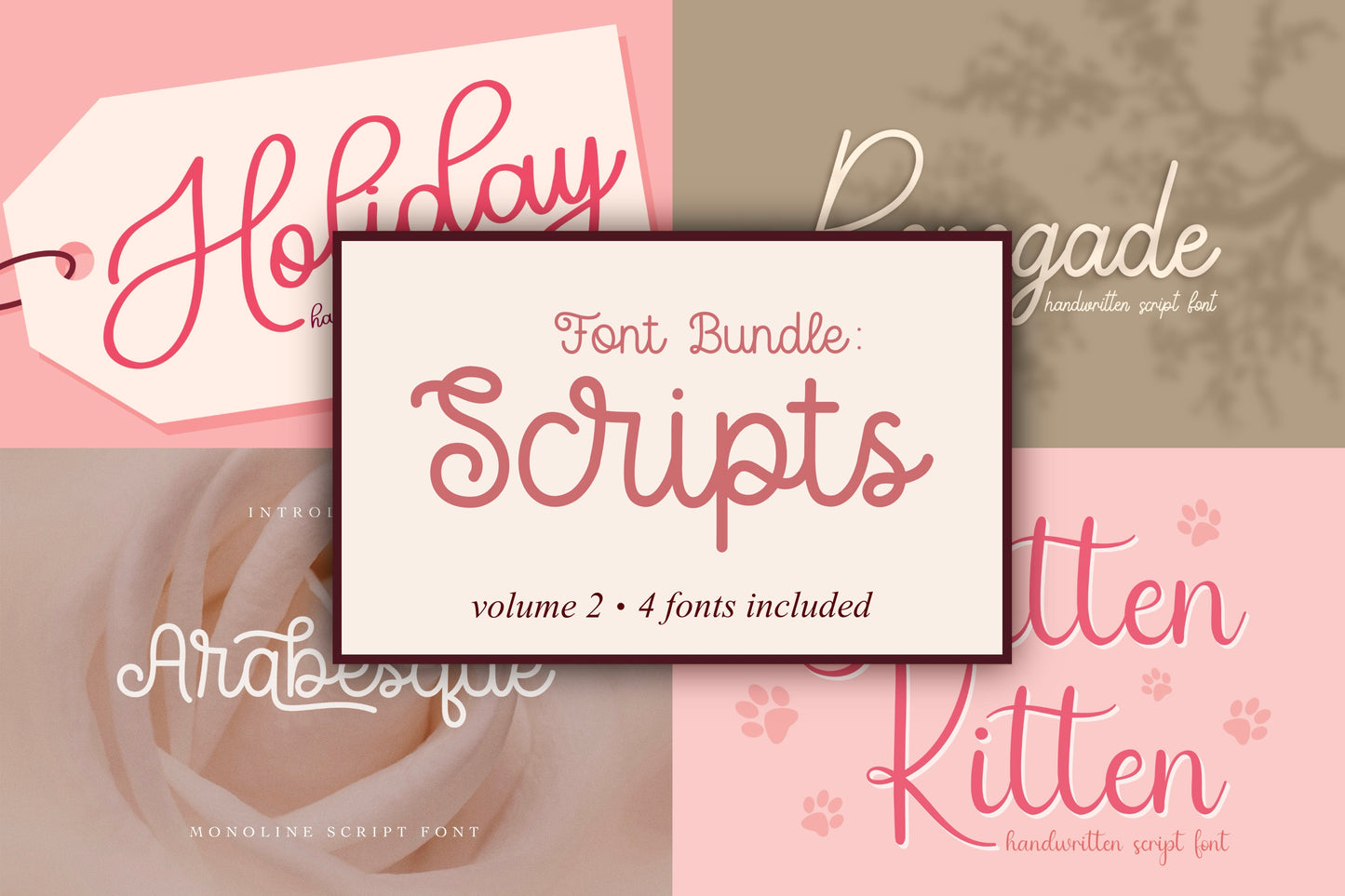 Script Font Bundle | Vol. 2 | 4 Fonts