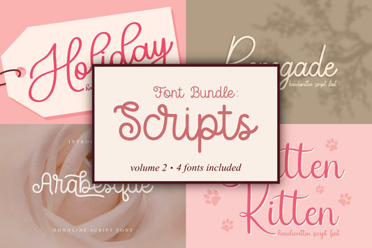 Script Font Bundle | Vol. 2 | 4 Fonts