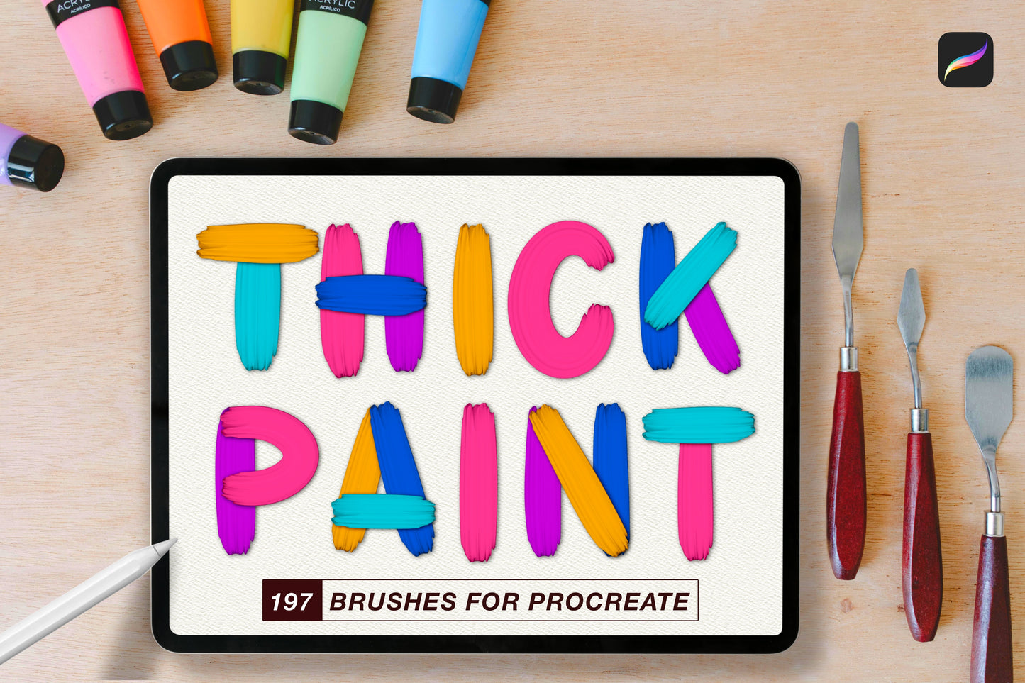 Thick Paint Brushes for Procreate