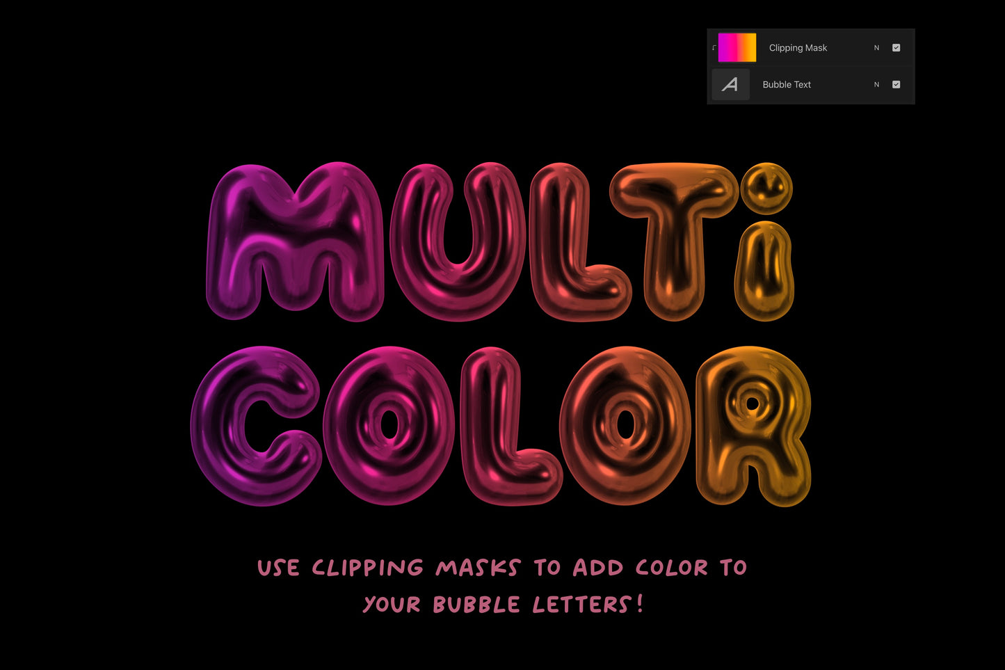 Blown Glass 3D SVG Bubble Color Font