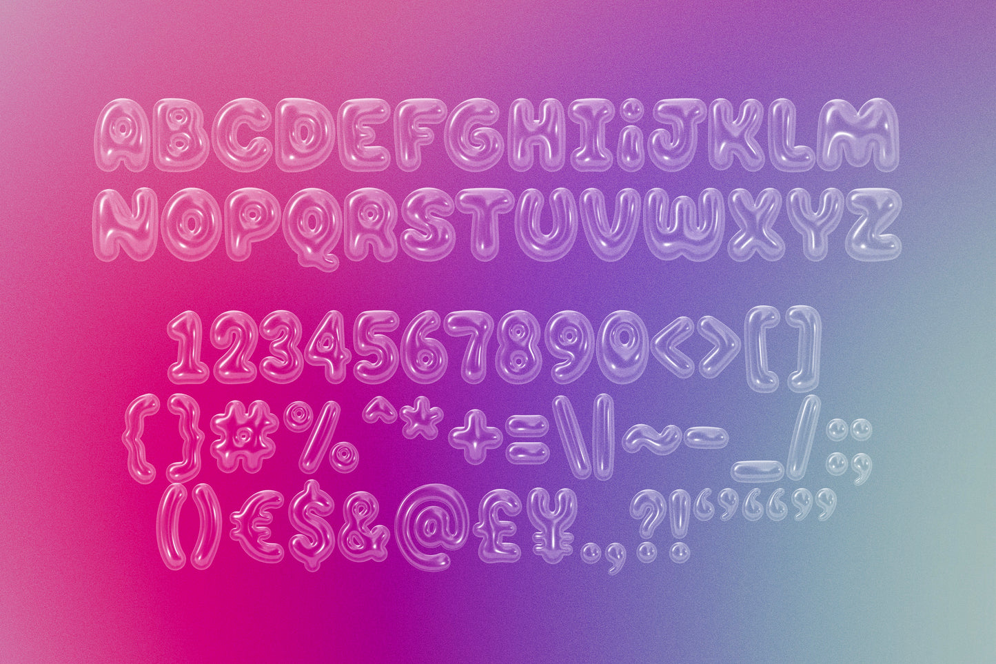 Blown Glass 3D SVG Bubble Color Font