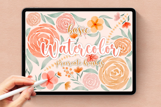 Basic Watercolor Procreate Brushes