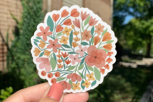 Flower Bouquet Glossy Sticker