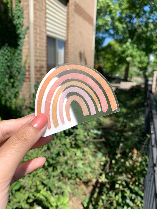 Aesthetic Rainbow Clear Sticker