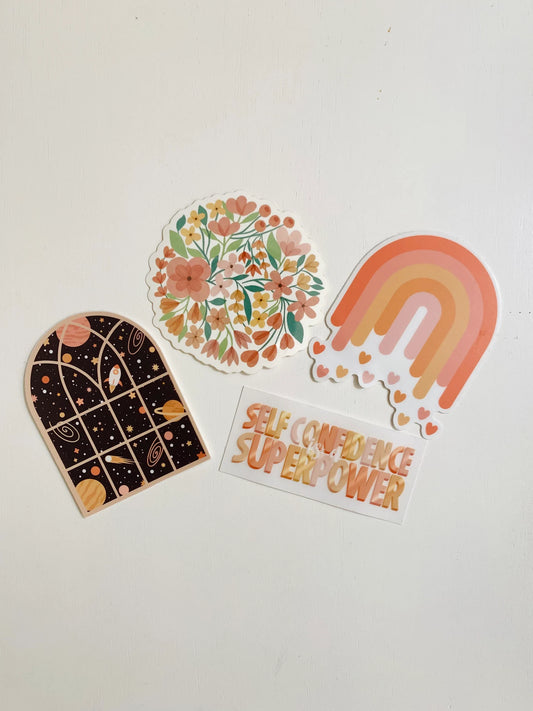 Rainbow Heart Raindrops Sticker