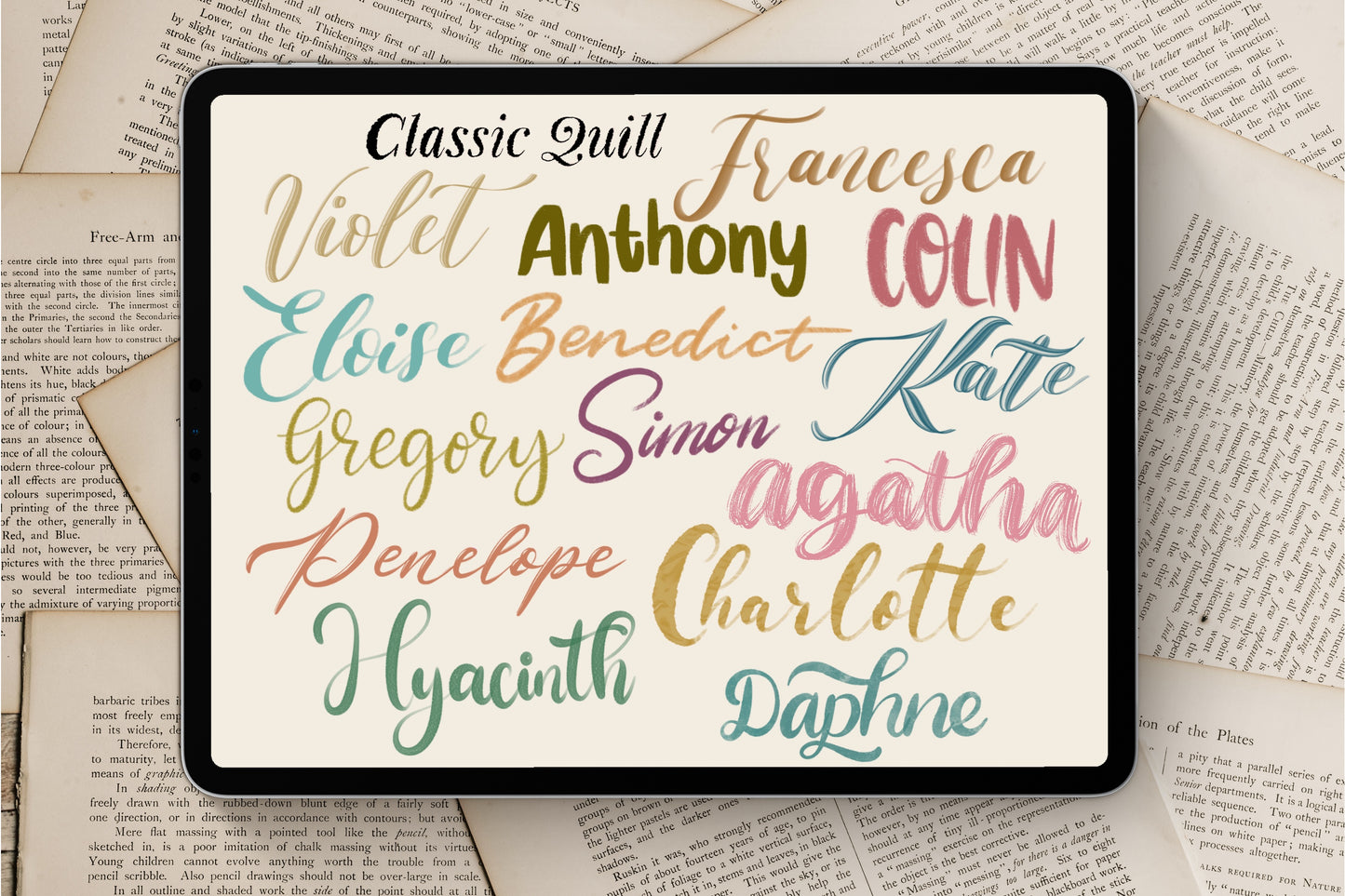Historical Romance Lettering Brushes for Procreate