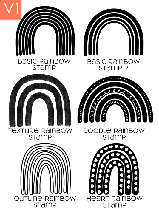 Rainbow Procreate Stamp Brush Bundle, 24 Stamps