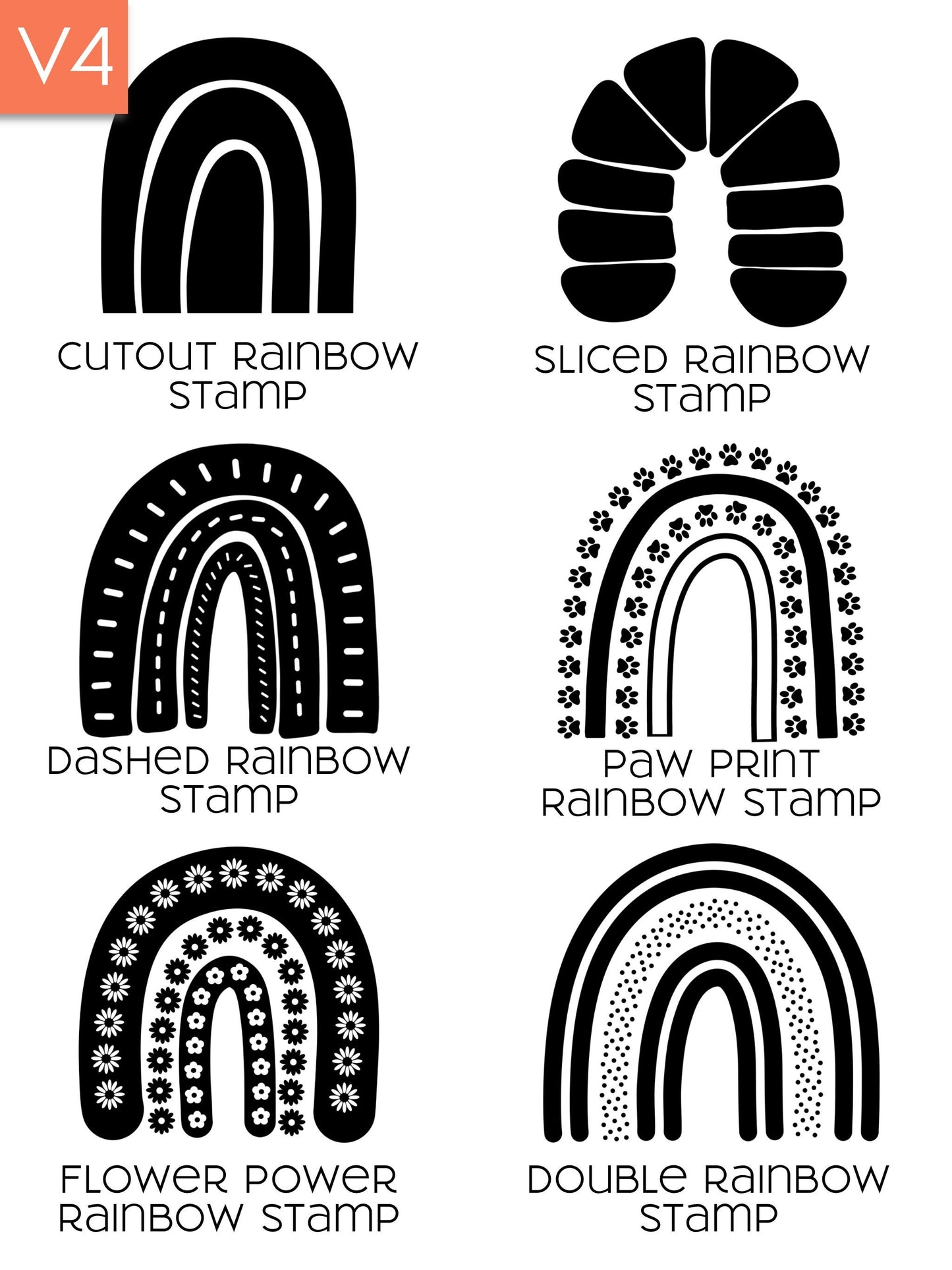Rainbow Procreate Stamp Brush Bundle, 24 Stamps