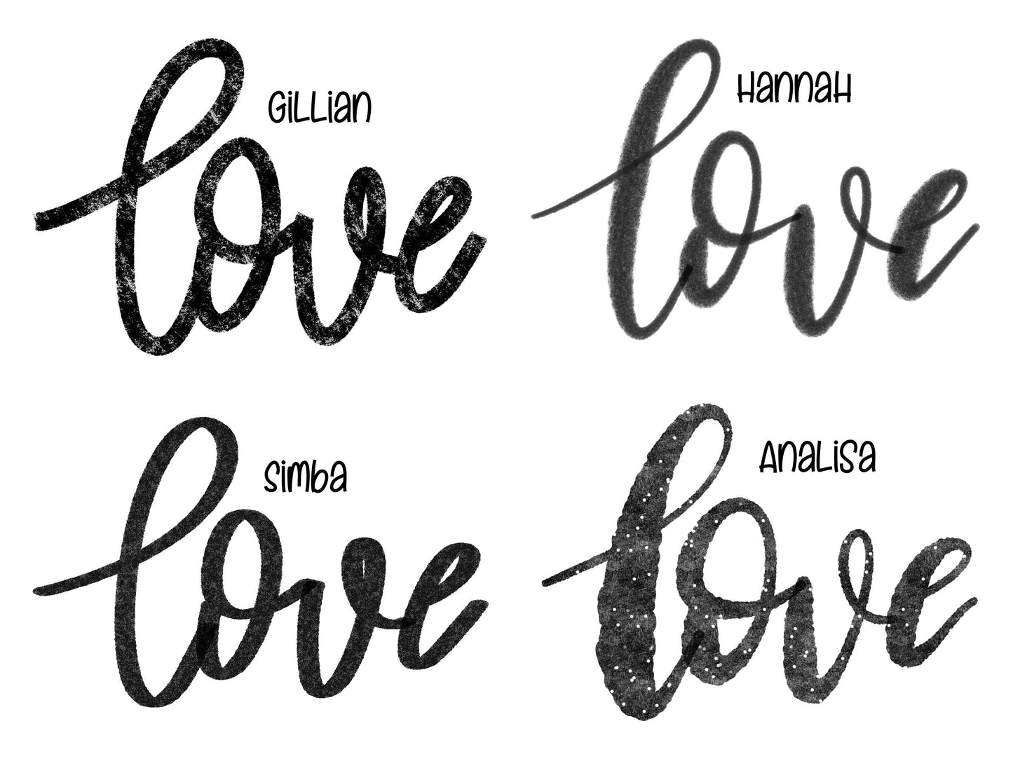 Texture Lettering Procreate Brushes
