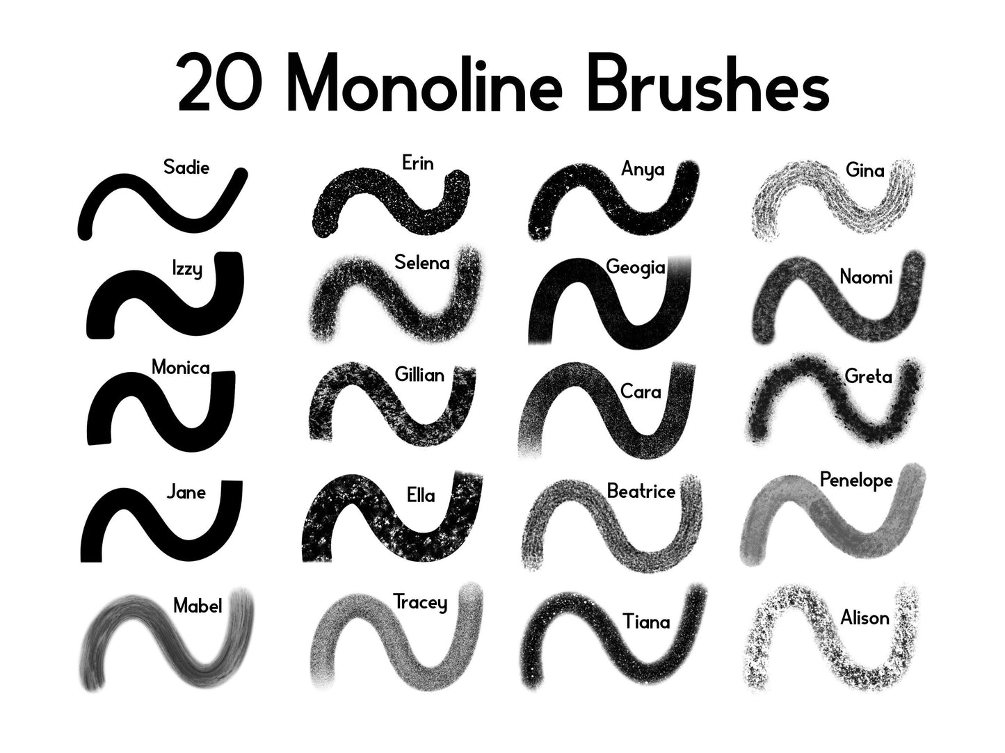 Mono Madness Procreate Brushes