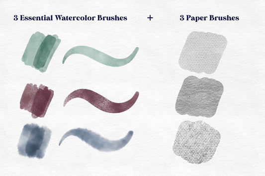 Basic Watercolor Procreate Brushes