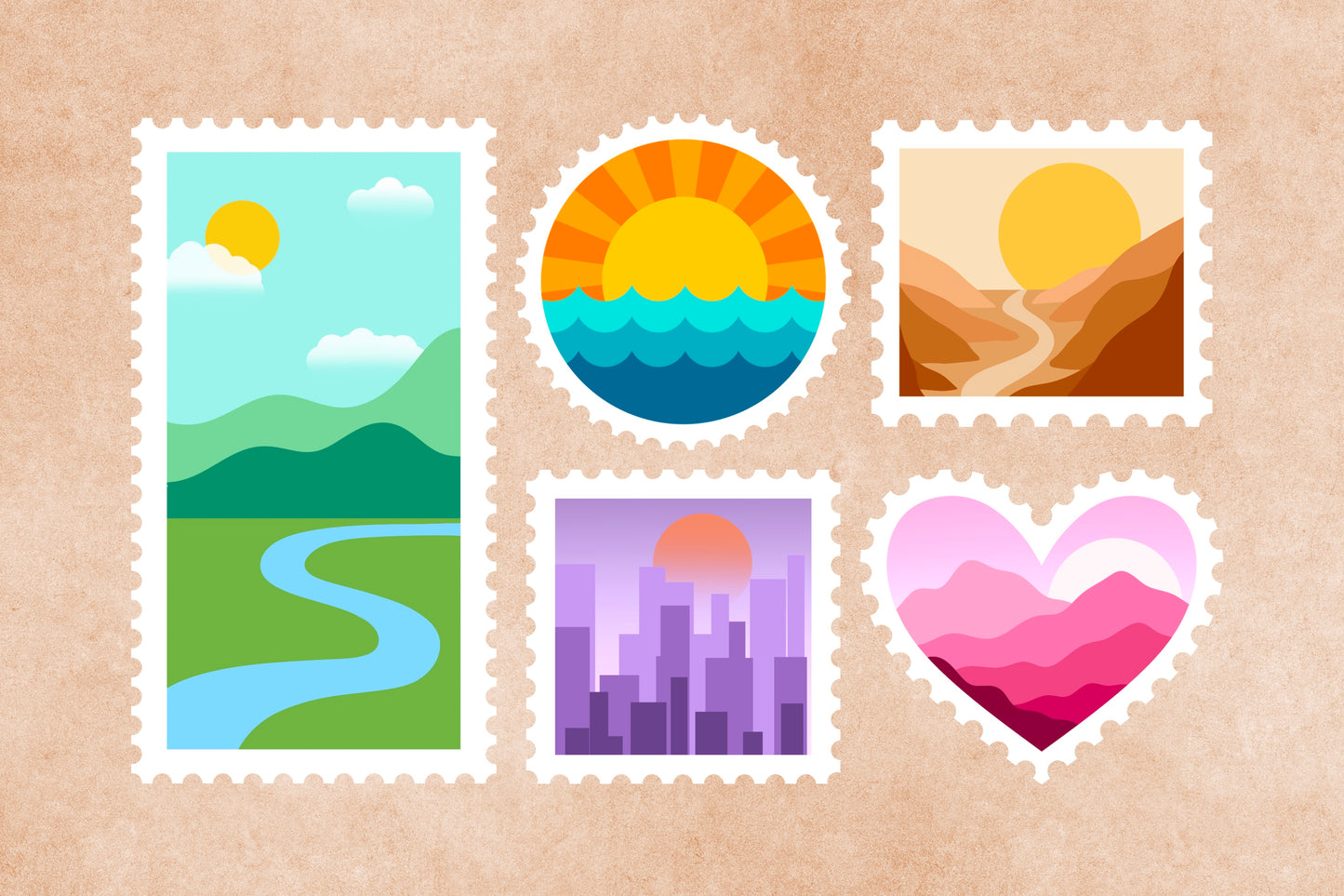 94 Postage Stamps for Procreate