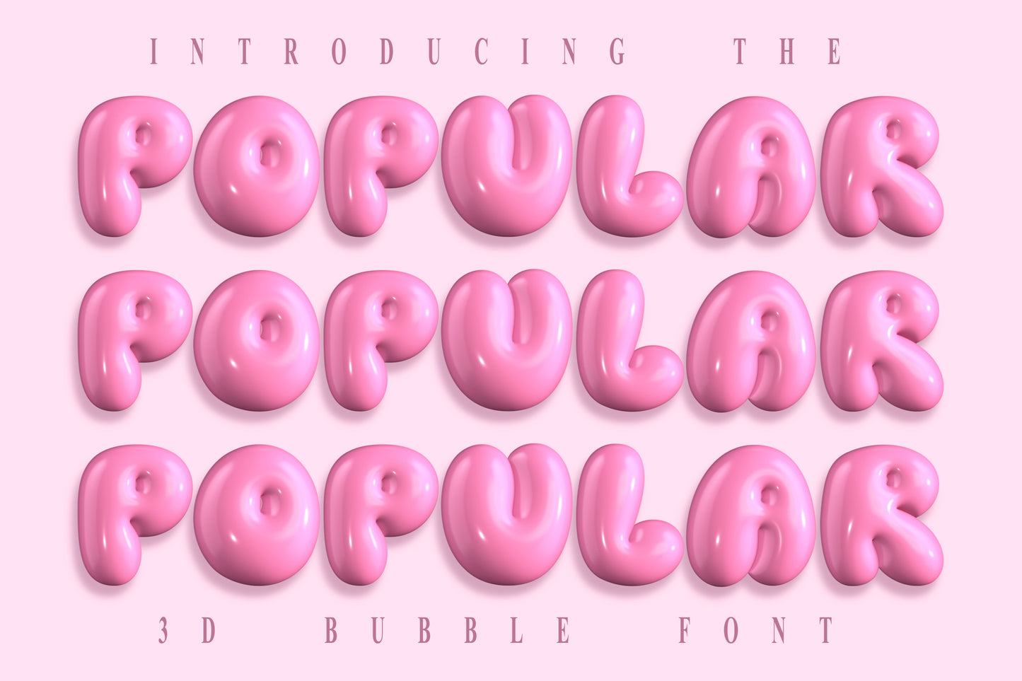 Popular | Bubbly 3D SVG Color Font