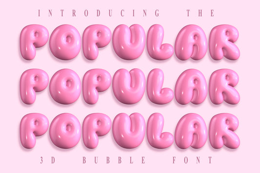 Popular | Bubbly 3D SVG Color Font