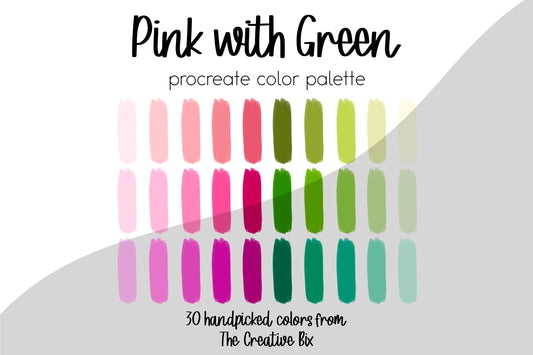 Pink with Green Procreate Palette