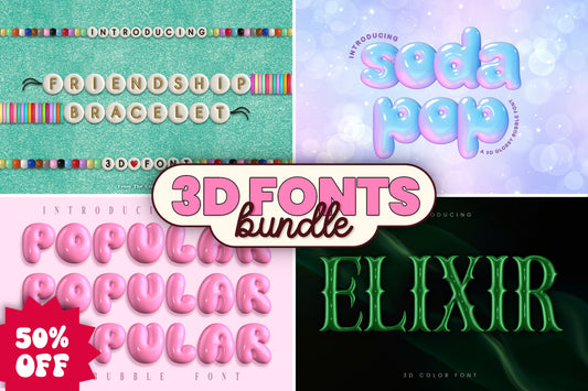 3D Font Bundle Pt. 2 | 50% off!