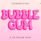 Bubble Gum 3D SVG Color Font