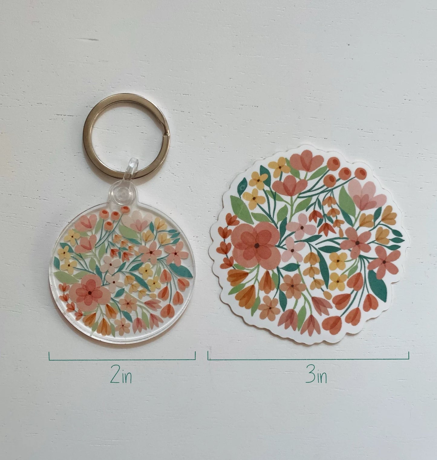 Flower Bouquet Clear Keychain