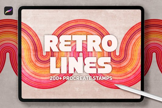 Retro Lines Procreate Brush Stamps