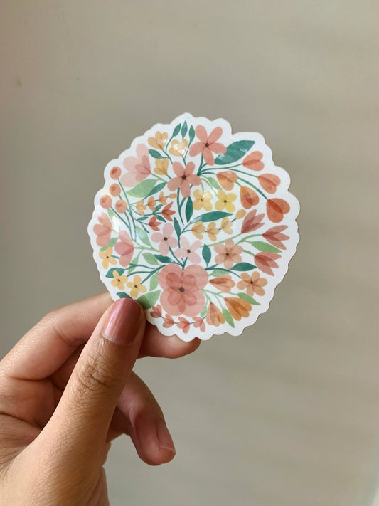 Flower Bouquet Glossy Sticker