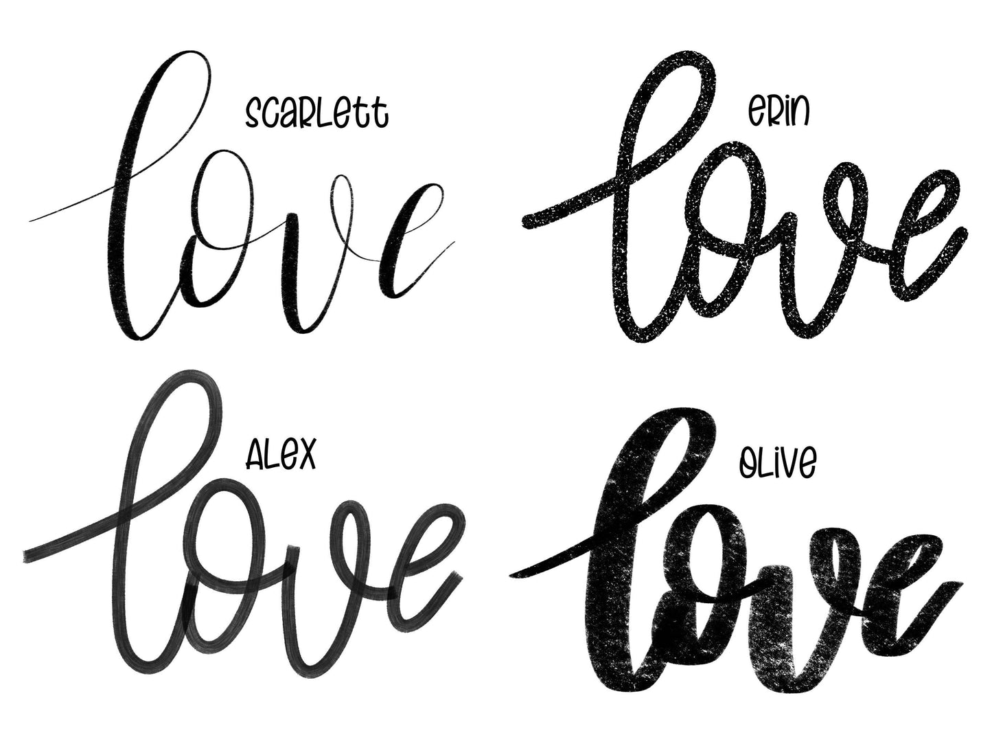 Texture Lettering Procreate Brushes