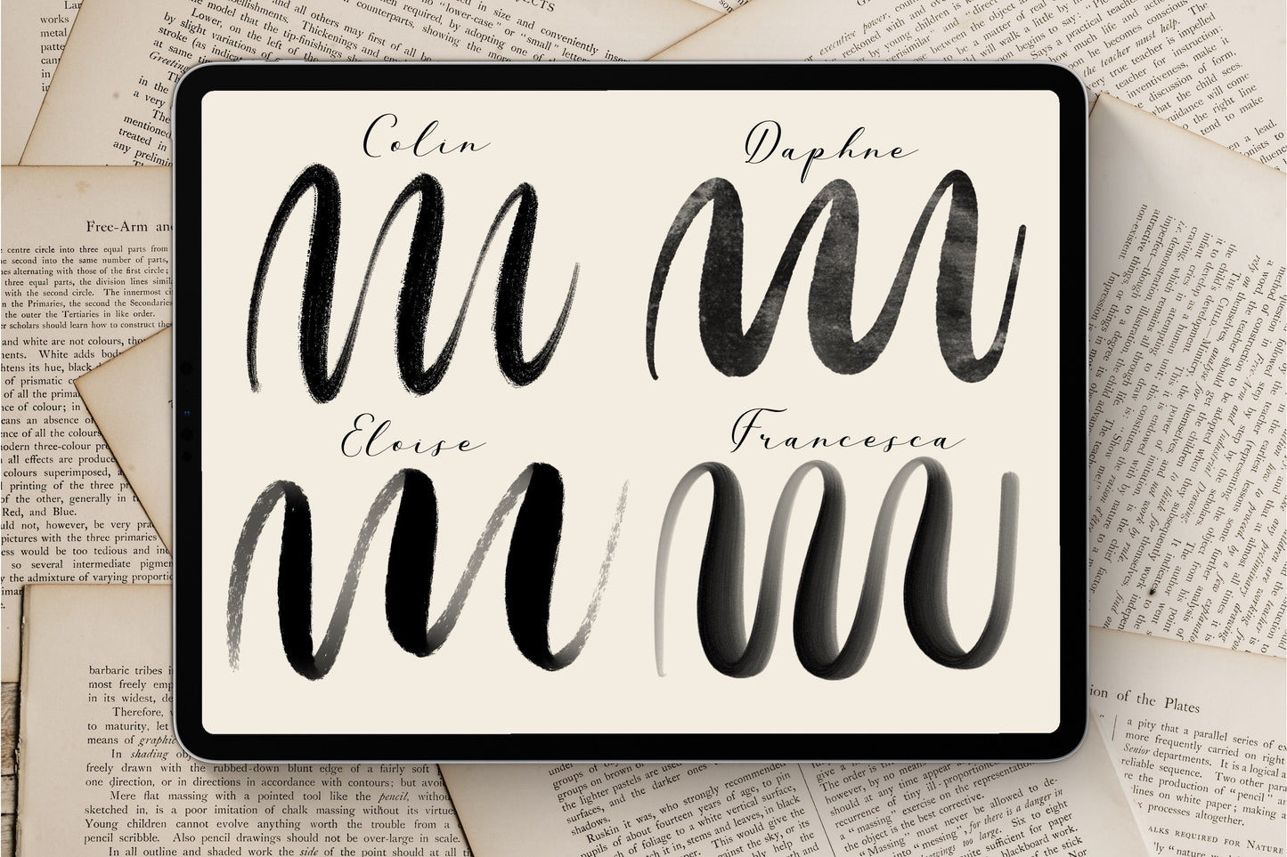 Historical Romance Lettering Brushes for Procreate