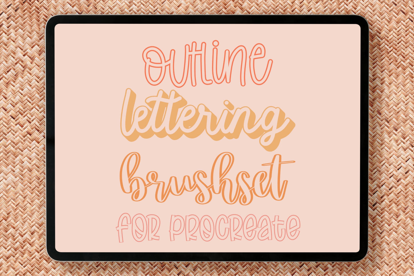 Outline Lettering Procreate Brushes