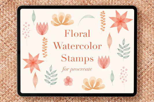 Floral Watercolor Brush Stamps