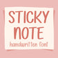 Sticky Note Handwritten Font