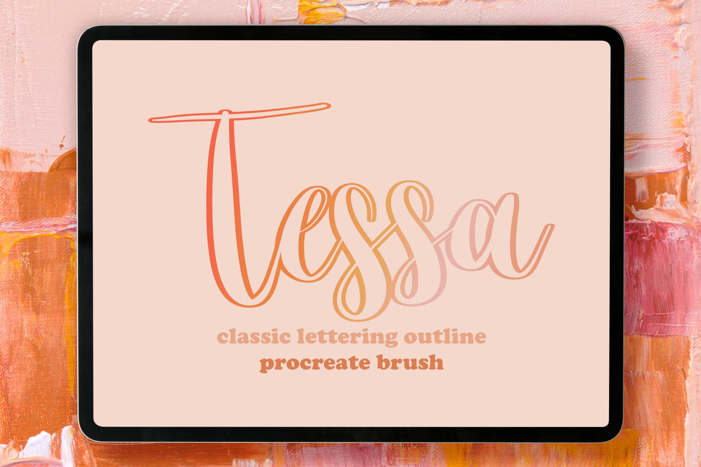 Tessa Outline Procreate Lettering Brush
